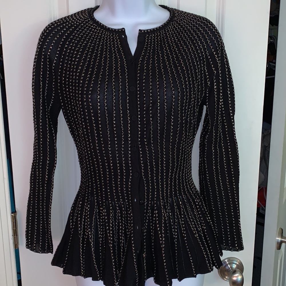 Alexander McQueen metallic peplum cardigan